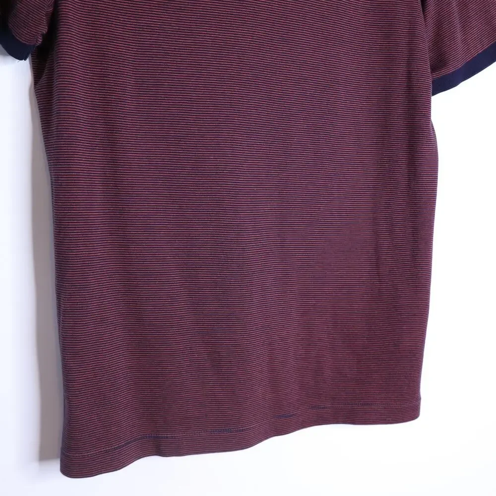 BANANA REPUBLIC Performance Golf Polo Red and Navy Birdseye Short Sleeve Men's M